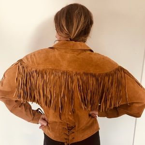 GENUINE LEATHER- 80’s fringe vintage goodness.